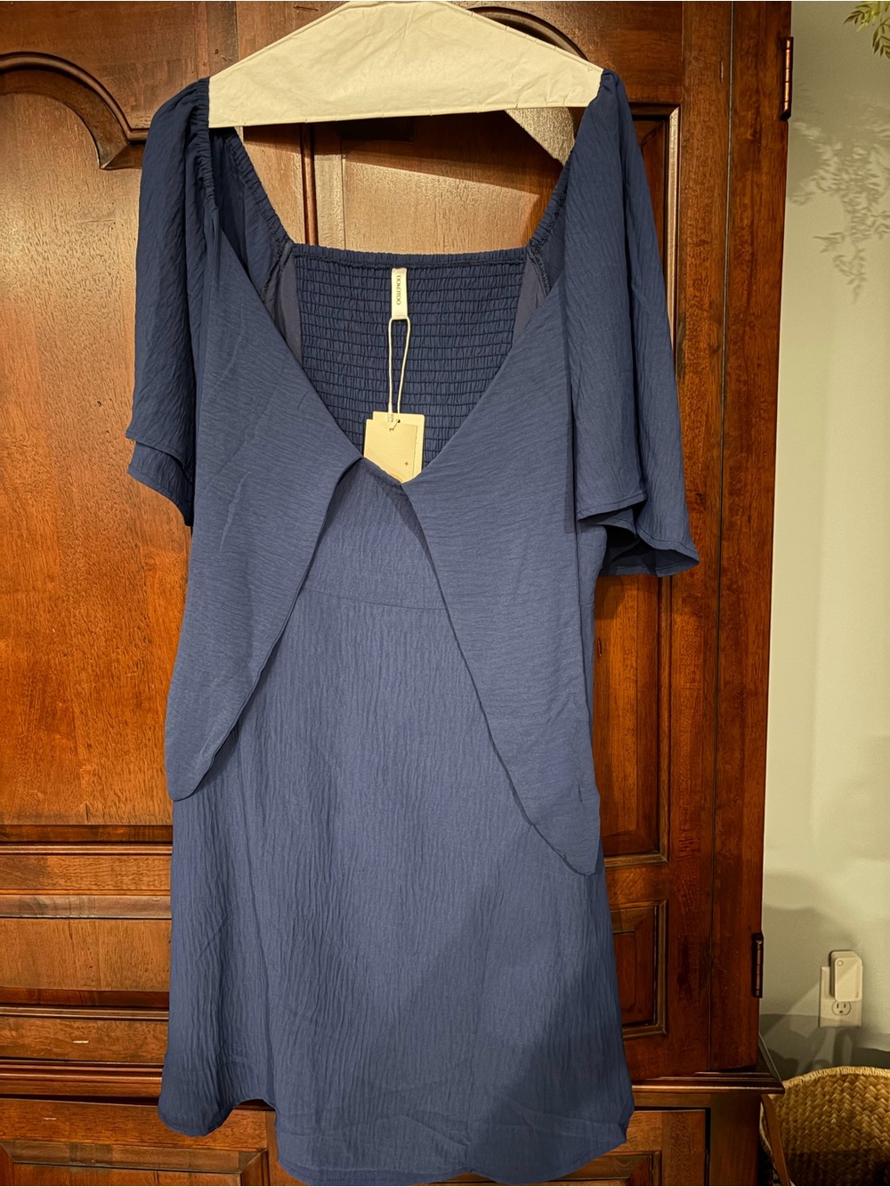Women’s Navy Blue Short Sleeve V-Neck Dress